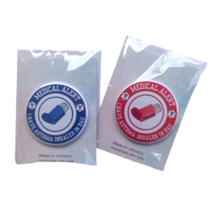 Asthma Inhaler in Bag Medical Alert Pin