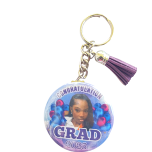 Graduation Button Keychain with Tassel