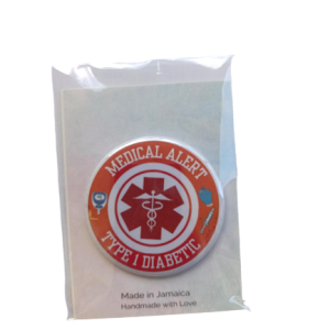 Type 1 Diabetic – Medical Alert Pin Back Button